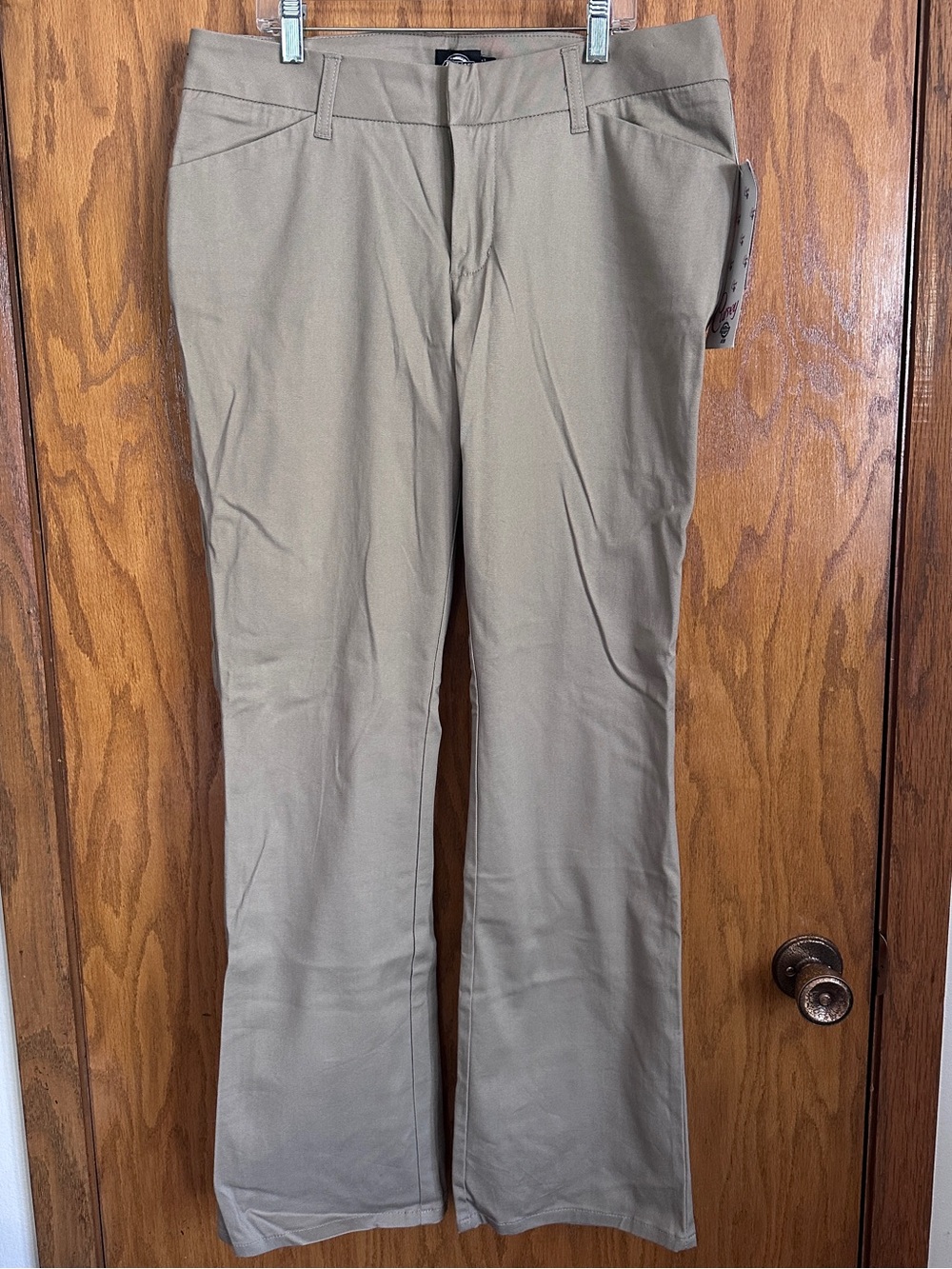 Dickies Women’s Khaki Pants fancy pant slim fit hh016cv Curvy Sz 15 NWT juniors